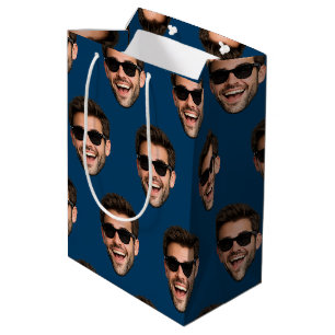 Custom Face Personalised Birthday Wedding Party Me Medium Gift Bag