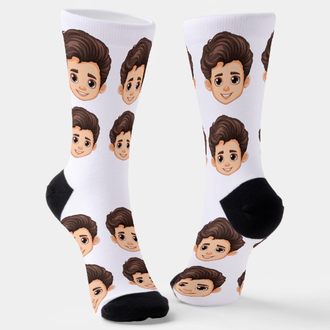 Custom Face Personalized Photo Picture  Socks (Angled)