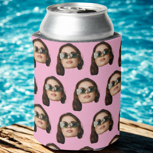 Custom Face Photo Birthday Favors Bachelor Party Can Cooler