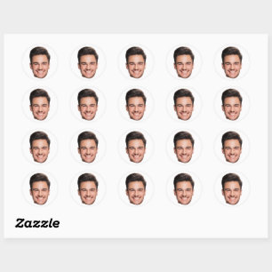 Custom Face Photo Classic Round Sticker