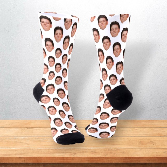 Custom Face Photo Classic White Crew Socks (Creator Uploaded)