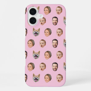 Custom Face Photo Family Gift, 4 Photos Faces iPhone 16 Plus Case