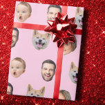 Custom Face Photo Family Gift, 4 Photos Faces Wrapping Paper<br><div class="desc">Custom Face Photo Family Gift, 4 Photos Faces, Replace the face of this baby with your favourite photo (make sure to crop as much to the face as possible and use an app to remove the background) and personalise this funny gift with your kid, husband, or boyfriend on it! Also...</div>