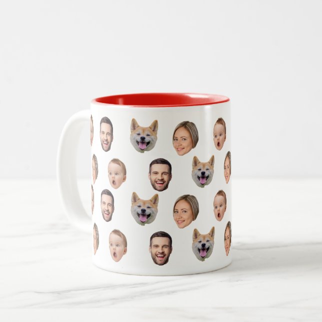 Custom Face Photo Family Mug, 4 Photos Mug (Front Left)