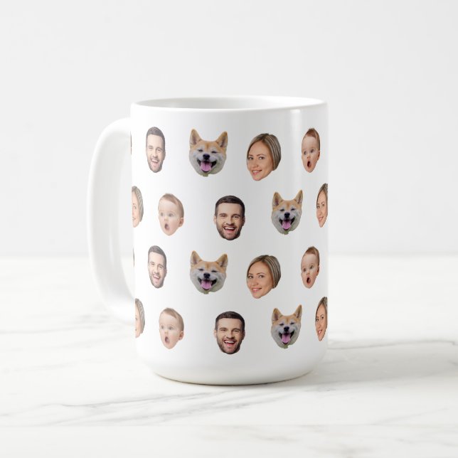 Custom Face Photo Family Mug, 4 Photos Mug (Front Left)