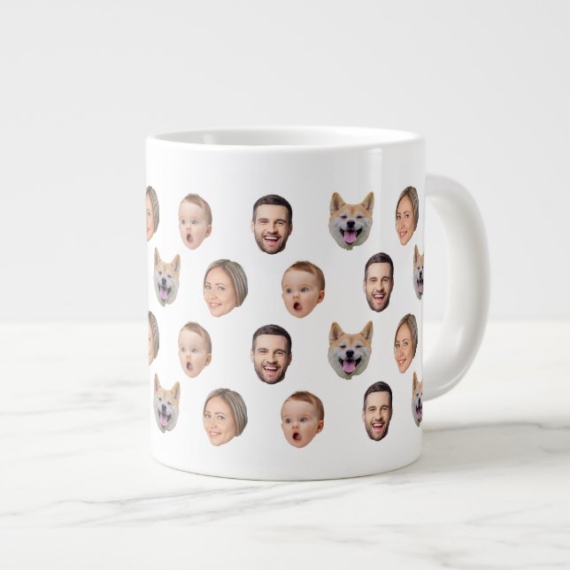 Custom Face Photo Family Mug, 4 Photos Mug (Front Right)