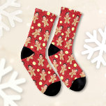 Custom Face Photo Gingerbread Men Christmas Socks<br><div class="desc">Funny crew socks that allow for personalisation with someone's (very tightly cropped) face picture on all of the little gingerbread people</div>