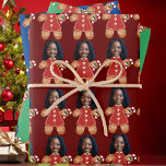 Custom Face Photo Gingerbread Woman Christmas  Wrapping Paper Sheet<br><div class="desc">Custom Face Photo Gingerbread Woman Christmas, Replace the face of this Gingerbread with your favourite photo (make sure to crop as much to the face as possible and use an app to remove the background) and personalise this funny Christmas Holiday Wrapping Paper with your kid, husband, or boyfriend on it!...</div>