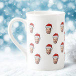 Custom Face Photo Santa Hat Christmas Gift Bone China Mug<br><div class="desc">Custom Face Photo Santa Hat Christmas Gift Mug</div>