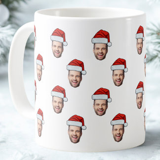 Custom Face Photo Santa Hat Christmas Gift Coffee Mug