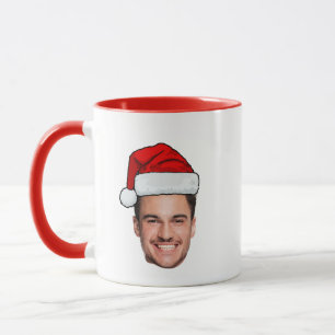Custom Face Photo Santa Hat Christmas Mug