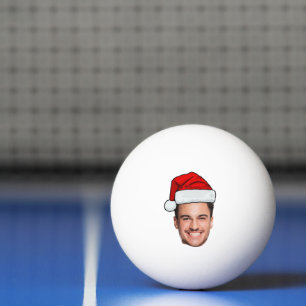 Custom Face Photo Santa Hat Christmas Ping Pong Ball