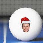 Custom Face Photo Santa Hat Christmas Ping Pong Ball<br><div class="desc">Custom Face Photo Santa Hat Christmas, Replace the face with your favorite photo (make sure to crop as much to the face as possible and use an app to remove the background) and personalize this funny Christmas Holiday Wrapping Paper with your kid, husband, or boyfriend on it! Also a fun...</div>