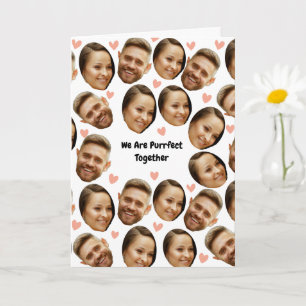 Custom Face Picture Heart Funny Couple Card