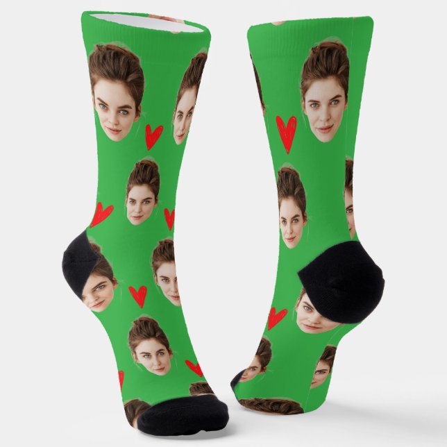 Custom Face Socks For Boyfriend Personalised Socks (Angled)