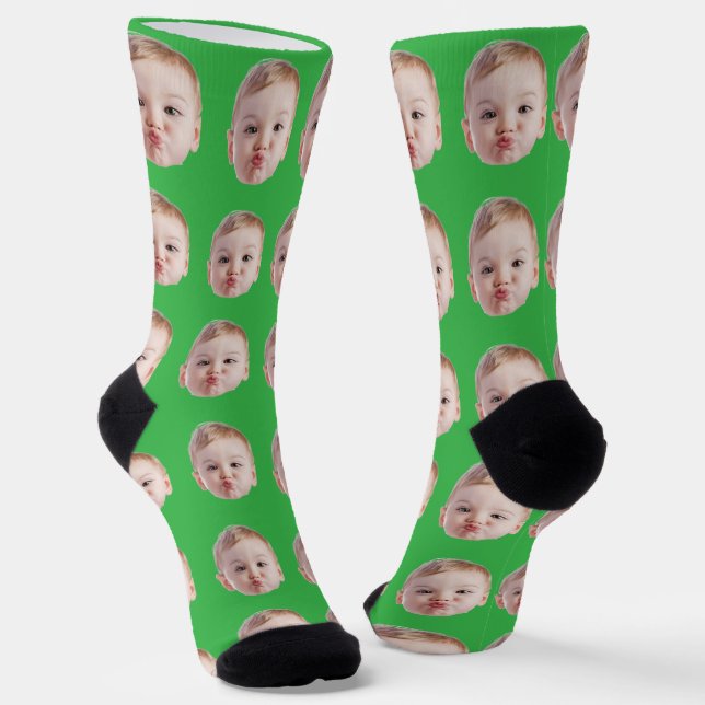 Custom Face Socks Personalised Photo Picture Socks (Angled)