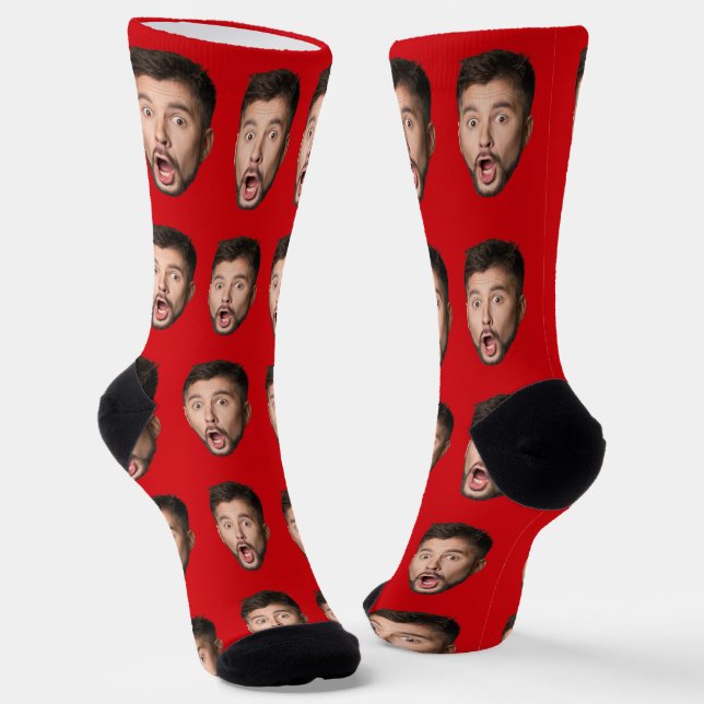 Custom Face Socks Personalized Photo Picture  (Angled)