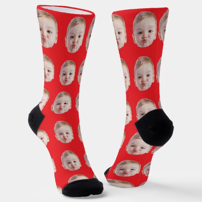 Custom Face Socks Personalized Photo Picture Socks (Angled)