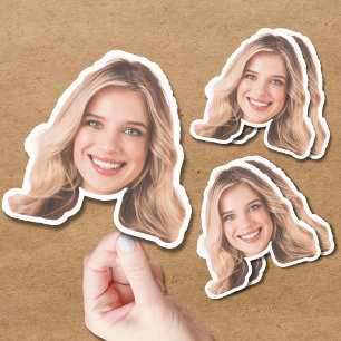 Custom Face Sticker   Face and Photo Woman Label