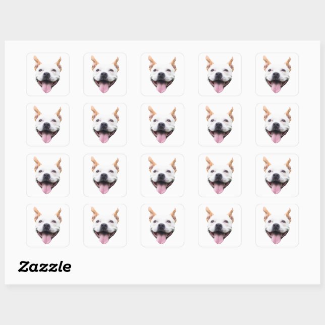 Custom Face Sticker, Personalised Dog Face Square Sticker (Sheet)