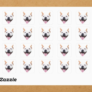 Custom Face Sticker, Personalised Dog Face Square Sticker