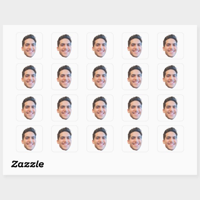 Custom Face Stickers, Personalised Face, Photo Square Sticker (Sheet)