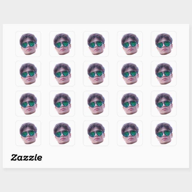Custom Face Stickers, Personalised Stickers, Face Square Sticker (Sheet)