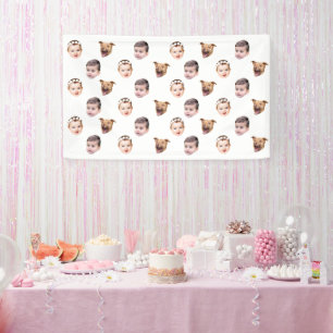 Custom Face, Unique Family Gift 3 Photos Face Banner