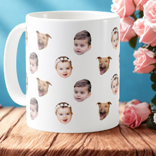 Custom Face, Unique Family Gift 3 Photos Face Coffee Mug