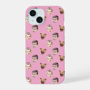 Custom Face, Unique Family Gift 3 Photos Face iPhone 15 Case