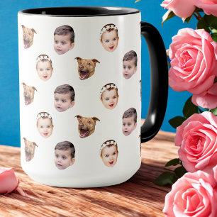 Custom Face, Unique Family Gift 3 Photos Face Mug