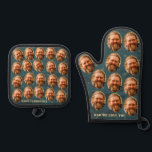 Custom Faces Photo Pattern Funny  Oven Mitt & Pot Holder Set<br><div class="desc">Funny Custom Face Oven Mitt & Pot Holder Set, Personalised Father’s Day Birthday Christmas Holiday Gift Ideas, Add a sizzling touch of humour to your kitchen with this Funny Custom Face Oven Mitt and Pot Holder Set! Featuring a repeating pattern of your favourite photo (like Dad’s happy face!), this personalised...</div>