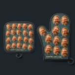 Custom Faces Photo Pattern Funny  Oven Mitt & Pot Holder Set<br><div class="desc">Funny Custom Face Oven Mitt & Pot Holder Set, Personalised Father’s Day Birthday Christmas Holiday Gift Ideas, Add a sizzling touch of humour to your kitchen with this Funny Custom Face Oven Mitt and Pot Holder Set! Featuring a repeating pattern of your favourite photo (like Dad’s happy face!), this personalised...</div>