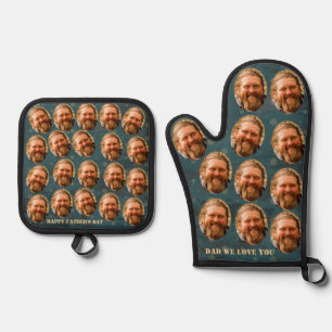Custom faces Photo pattern  Oven Mitt & Pot Holder Set