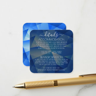 Custom Faceted Jewel Wedding Details Enclosure Card