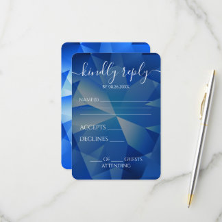 Custom Faceted Jewel Wedding RSVP Card