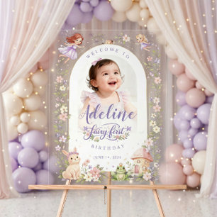 Custom Fairy First Birthday Acrylic Welcome Sign