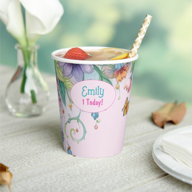 Custom Fairytale Princess Girls Birthday Fairycore Paper Cups (Insitu)