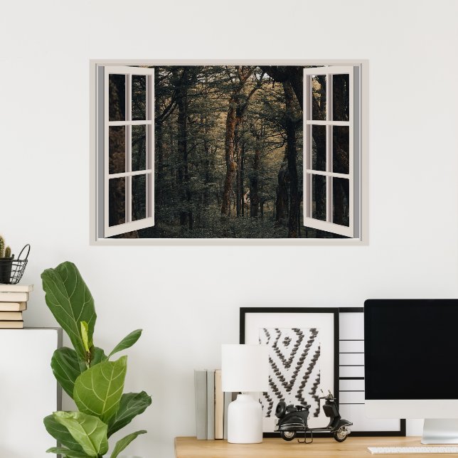 Custom Fake Faux Window  Poster (Home Office)