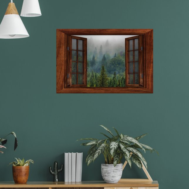 Custom Fake Faux Window  Poster (Living Room 1)