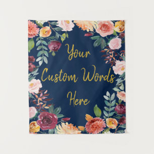 Custom Fall Birthday Party Photo Booth Floral Prop Tapestry