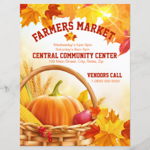 Custom Fall Farmers Market Event Flyer 8.5”x11”