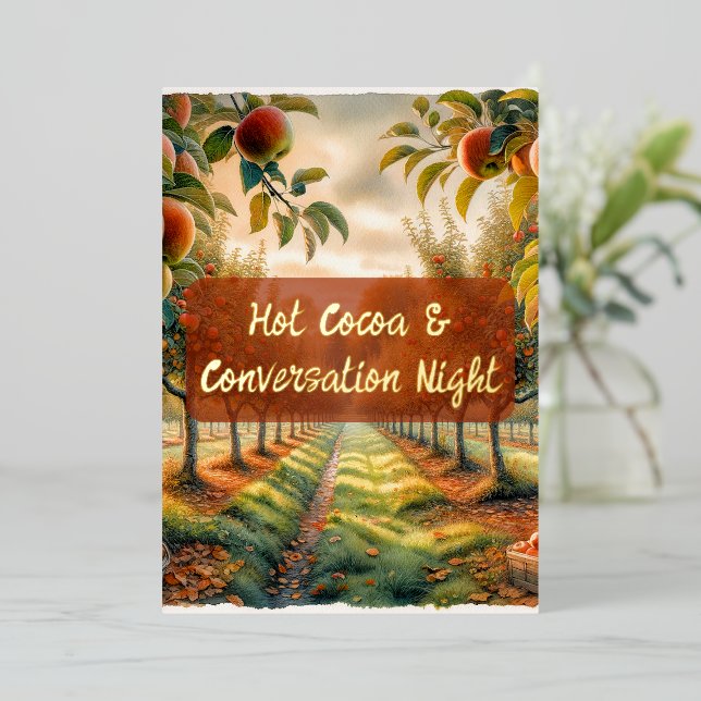 Custom Fall Invitation – Orchard Foil Invitation (Standing Front)