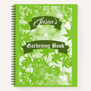 Custom Fall Maple Leaf Artistic Elegant Gardening Notebook