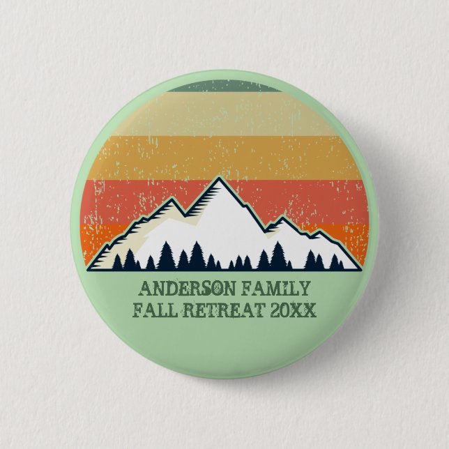Custom Fall Retreat Sunset Mountain Party 6 Cm Round Badge (Front)