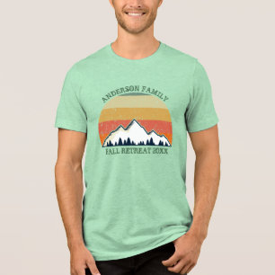 Custom Fall Sunset Family Reunion Green Tri-Blend Shirt