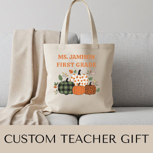 Custom Fall Teacher Tote Bag