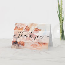 Custom Fall Watercolor Leafy Branch Thank You