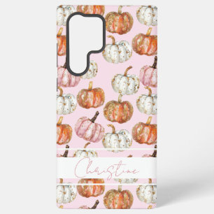 Custom Fall Watercolor Pumpkin pattern Samsung Galaxy Case