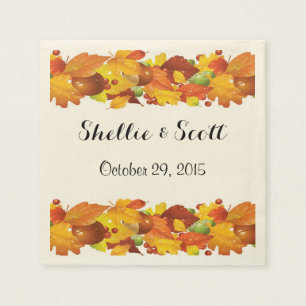 Custom Fall Wedding Napkins Template